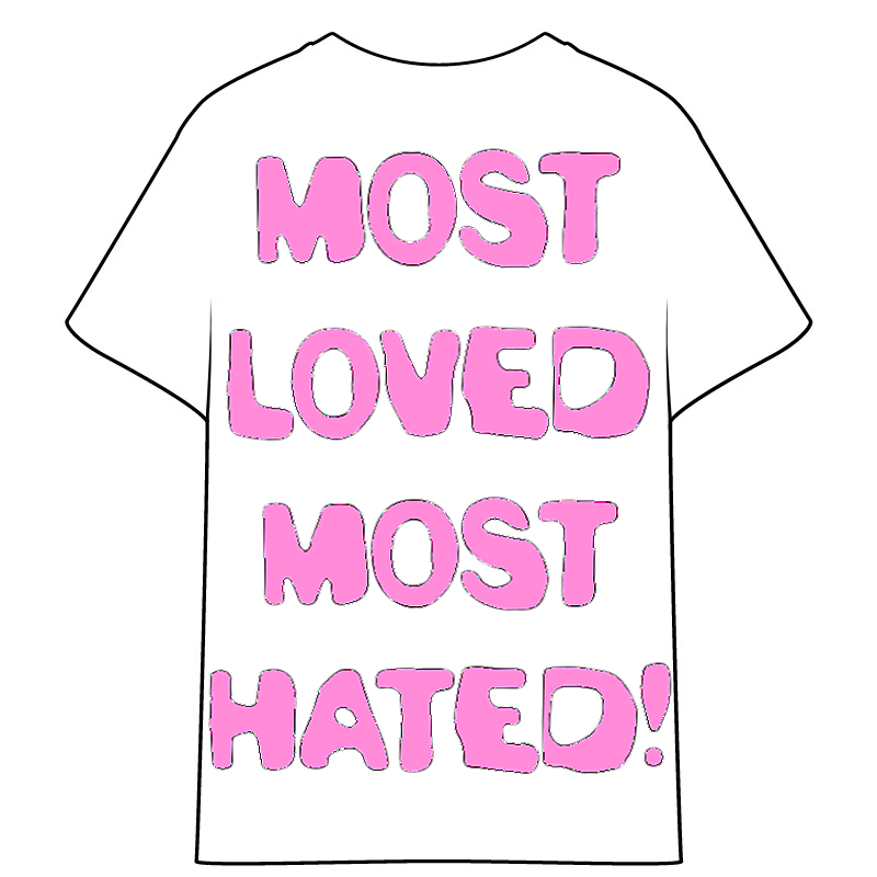 Red /white MOST HATED t shirt – MH Apparel And Merchandise